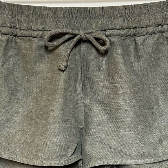 Aritzia Wilfred Habitus Lyocell Linen Blend Shorts Green Sz XS - Picture 6 of 8
